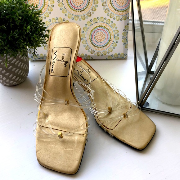 the touch of Nina Shoes - Touch of Nina Gold Kitten Heel Sandals